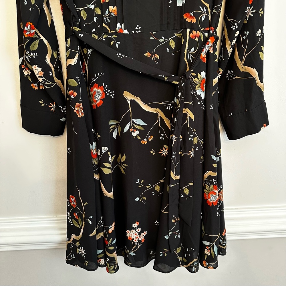 Nanette Lepore Black Floral Long Sleeve Dress - Picture 3 of 8